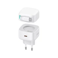 Usams CC202 Hálózati gyorstöltő (Type-C) PD 35W Teleszkópos Type-C kábellel fehér