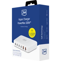 3mk Hyper PowerMax USB-A/USB-C/Wireless Hálózati Hipertöltő - Fehér (100W)