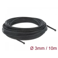 Delock Fonott kábelharisnya nyújtható 10 m x 3 mm fekete