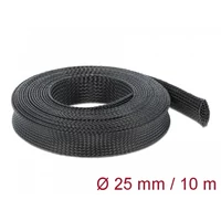 Delock Fonott kábelharisnya nyújtható 10 m x 25 mm fekete