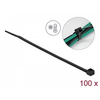 Delock Kábelkötöző ellenáll a forró hőmérsékletnek hossza 150 x szélessége 3,6 mm, 100 db. Fekete