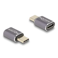 Delock USB Adapter 40 Gbps USB Type-C  PD 3.0 100 W csatlakozódugóval - csatlakozóhüvellyel, portkímélővel 8K 60 Hz fém