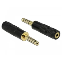 Delock 4,4 mm-es, 5 tűs sztereó jack apa   2,5 mm-es, 4 tűs sztereó jack anya átalakító