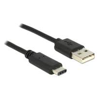 Delock Kábel USB C típus 2.0 dugó > USB 2.0 A típusú dugó 1 m fekete