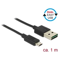 Delock Kábel, EASY-USB 2.0-s A-típusú csatlakozódugó > EASY-USB 2.0-s Micro-B típusú csatlakozódugó,