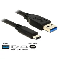Delock Kábel USB 10 Gbps (USB 3.1, Gen 2), A típusú csatlakozódugó > USB Type-C 1m hosszú fekete