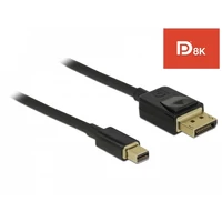 Delock Mini DisplayPort a DisplayPort-kábel 8K 60 Hz 1 m DP 8K tanúsítvánnyal