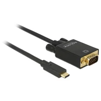 Delock Kábel USB Type-C csatlakozódugó > VGA csatlakozódugó (DP váltakozó) Full HD 1080p,2 m,fekete