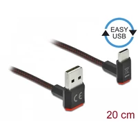 Delock EASY-USB 2.0 kábel A-típusú csatlakozódugó - USB Type-C  csatlakozódugó, ívelt felfelé / lefe
