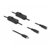 Delock USB Type-C  apa   2 db. DC 5,5 x 2,1 mm anya csatlakozójú, 1 méter hosszú kábel