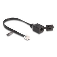 Delock Kábel RJ12 apa - RJ12 anya védő fedéllel 20 cm, fekete