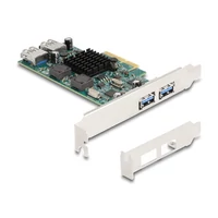 Delock PCI Express x4 kártya - 2 x külső USB 5 Gbps A-típusú és 2 x belső USB 5 Gbps A-típusú kettős csatorna - alacsony profilú formatényező