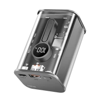 Logilink Power bank 10000 mAh, 1x USB-A, 1x USB-C, kijelzővel, PD & QC, transzp.