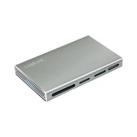 Logilink USB 3.2 Gen1, 5 az 1-ben kártyaolvasó (SD-, microSD-, MS-, CF és M2), alumínium, ezüst