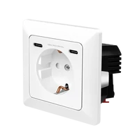 Logilink Fali aljzat, 1x CEE 7/3, 2x USB-C, 25 W, PD, beépítési mélység: 29.5 mm