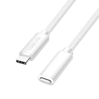 Logilink USB 2.0 Type-C kábel, C/M-USB-C/F, PD, fehér, 3 m