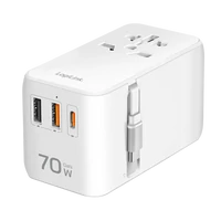 Logilink Univerzális utazó tápegység, 70 W (PD), 4x csatlakozások + kábel, tűzálló, fehér