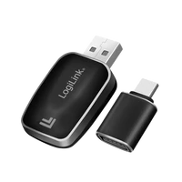 Logilink Vezeték nélküli BT 5.0 autós adapter CarPlay és Android Auto funkciókhoz, USB-A + USB-C, fekete