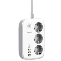 Energizer EPB2500W02EU Wi-Fi  vezérelhetőségű hálózati elosztó, 30W-os PD (USB) gyorstöltéssel és túlfeszültség védelemmel