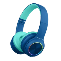 PowerLocus PLED Bluetooth fejhallgató gyerekeknek hallásvédő hangerőlimittel, kék
