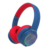 PowerLocus PLED Bluetooth fejhallgató gyerekeknek hallásvédő hangerőlimittel, kék/piros
