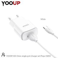 YOOUP G01 Orion egyportos töltőkészlet (C típus, fehér) (EU)
