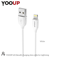 YOOUP L01 Benefit töltő adatkábel Lightning (fehér)