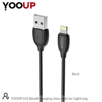YOOUP L01 Benefit töltő adatkábel Lightning (fekete)