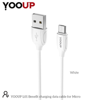 YOOUP L01 Benefit töltő adatkábel Micro-USB (fehér)