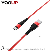 YOOUP L02 Munificent töltő adatkábel Type-C (piros)
