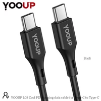 YOOUP L03 Cool PD töltő adatkábel Type-C - Type-C (fekete)