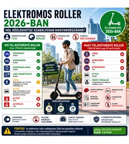 Elektromos roller szabályok 2026 Magyarországon – Amit minden rolleresnek tudni kell