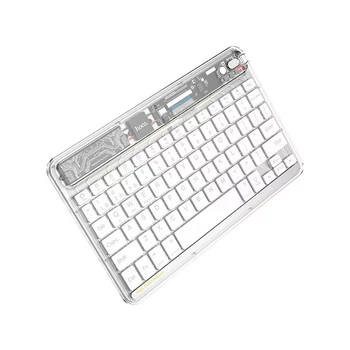Bluetooth billentyűzet (angol) Hoco S55 Transparent Discovery fehér.
