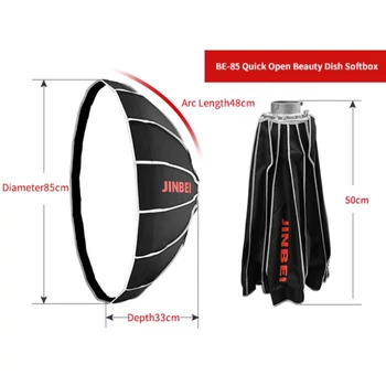 (HASZTNÁLT TERMÉK, JÓ ÁLLAPOTBAN) Jinbei BE-85 Nyitható BeautyDish Softbox 85cm