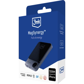 3MK MagSynergy 2in1 Vezeték nélküli Powerbank 10000mAh fekete