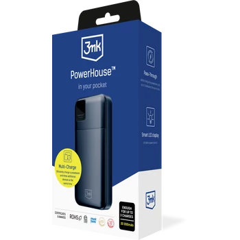 3MK PowerHouse Powerbank 20000mAh fekete