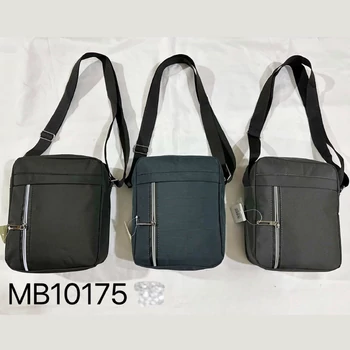 Férfi Crossbody táska állítható pánttal, nagy kapacitású, cipzáras zár, több rekesz, szürke