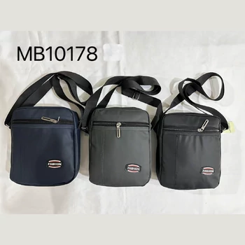 Férfi Crossbody táska állítható pánttal, nagy kapacitású, cipzáras zár, több rekesz, szürke