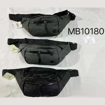 Férfi Crossbody táska/Övtáska állítható pánttal, nagy kapacitású, cipzáras zár, több rekesz, zöld