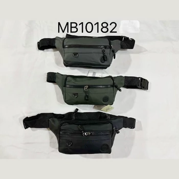 Férfi Crossbody táska/Övtáska állítható pánttal, nagy kapacitású, cipzáras zár, több rekesz, szürke