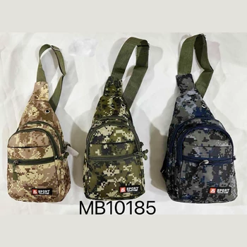 Férfi Crossbody táska állítható pánttal, nagy kapacitású, cipzáras zár, több rekesz, camo kék
