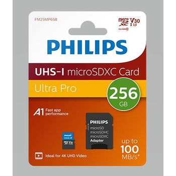 Philips Micro SDHC Memóriakártya 256GB Class 10 UHS-I U1 Adapter PH512986