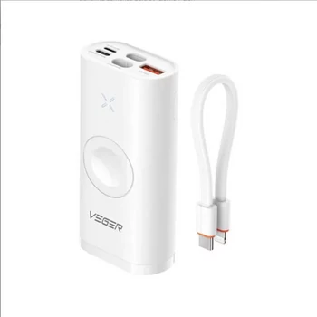 Power Bank 10000 mAh Veger W1162S PD 20W Wireless Watch töltővel fehér