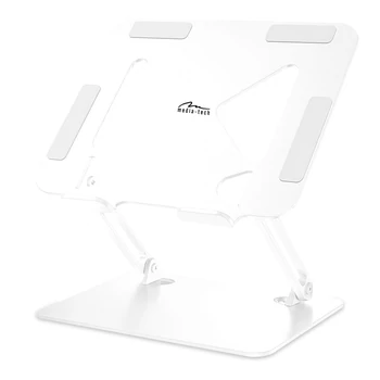 Media-Tech Állítható, ergonomikus laptopállvány 10-17 hüvelykes laptopokhoz, fehér