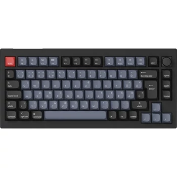Keychron V1 Max Bluetooth / vezeték nélküli magyar Gateron Jupiter Banana mechanikus billentyűzet fekete-kék