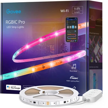 Govee Wi-Fi RGBIC fejlett IC chipekkel ellátott  LED Szalag (3 méter) Hang + Wi-Fi + Bluetooth vezérléssel