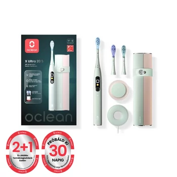 Oclean X Ultra 20 S Green elektromos fogkefe Szett AI okos kijelzővel