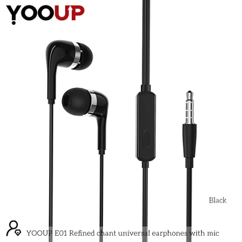 YOOUP E01 Univerzális fülhallgató mikrofonnal (fekete)