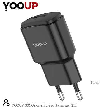 YOOUP G01 Orion egyportos töltő (fekete) (EU) 2.1A