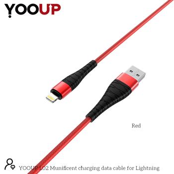 YOOUP L02 Munificent töltő adatkábel Lightning (piros)